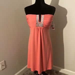 Calvin Klein | Women’s Strapless Mini Dress with Bedazzled Front - Size 10